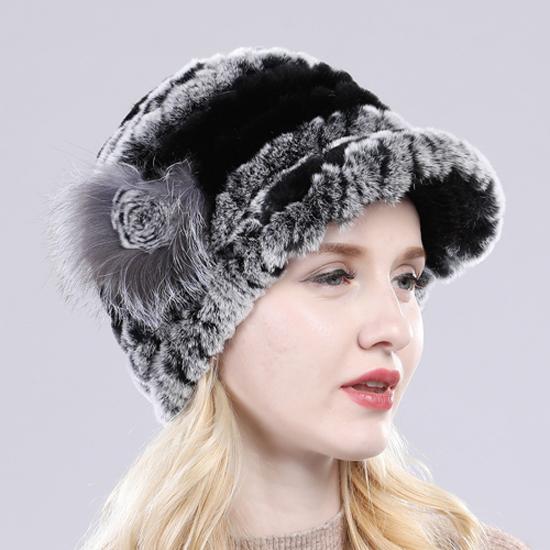 Вязаные шапки из натурального меха кролика рекса для женщин, зимняя теплая шапка из 100% натурального меха кролика рекс, русская женская меховая шапка