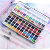 12/24/36/72/90/120 Colors, Portable Pearlescent Color, Fluorescent Color, Concentrated Solid Watercolor Paint Set
