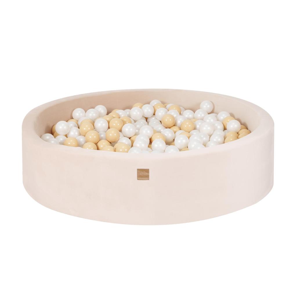 Пенопластовая яма для детского круглого детского бассейна с шариками, 300 шариков, 120x30 см, кремовый, бархатный