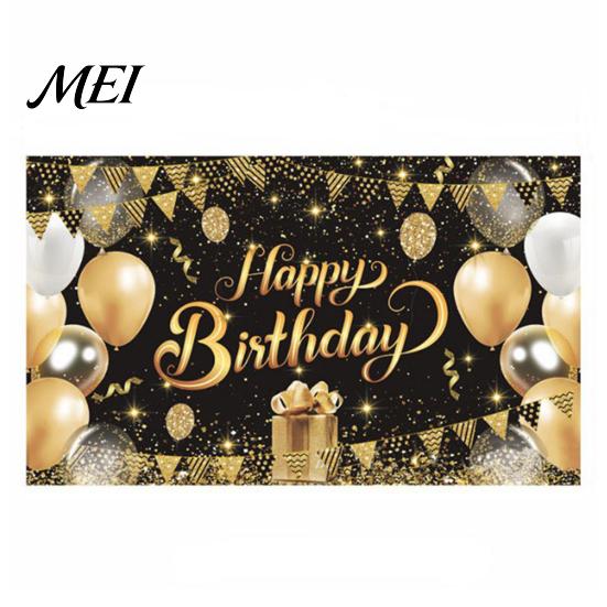 Birthday Celebration Banner Happy Backdrop, Party Photo Background Cloth for Celebration, Double-sided Printed Bunting Flag Decor Kids Women, Supplies