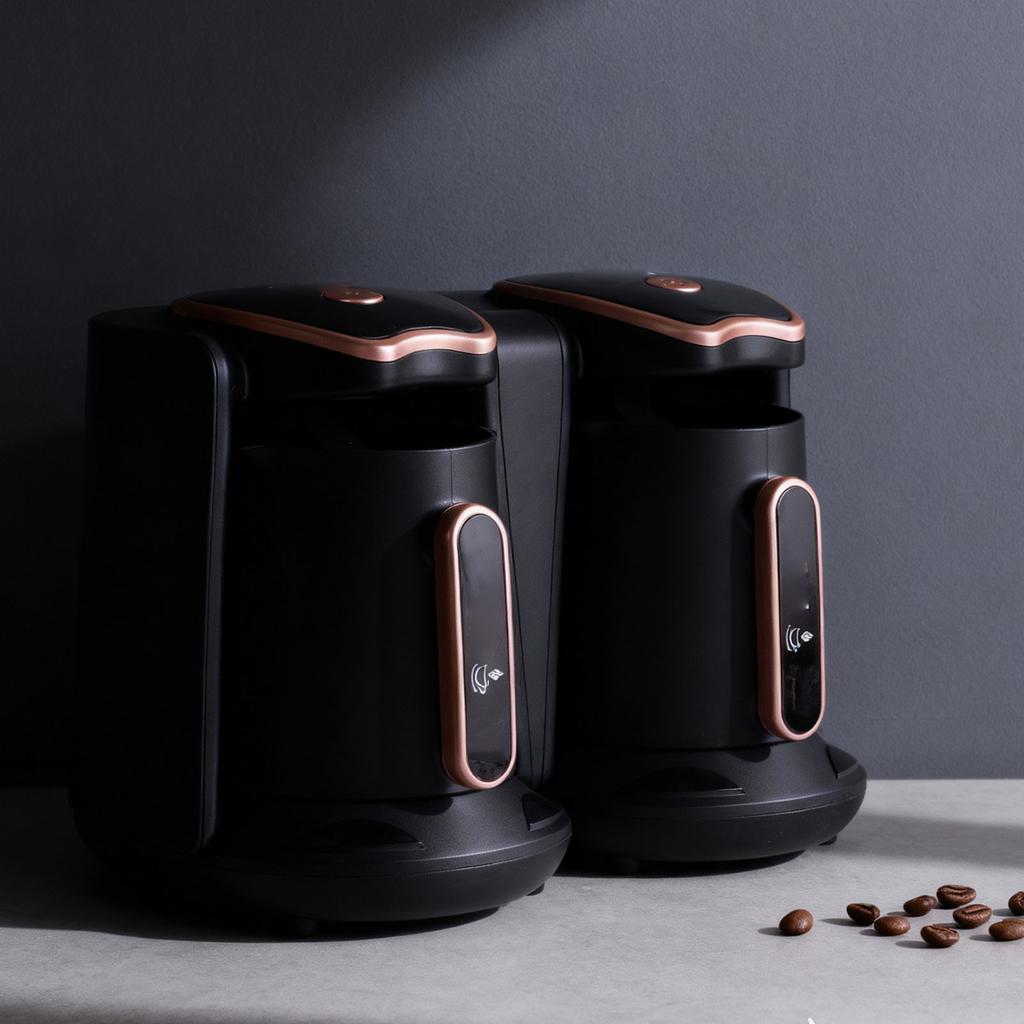 Turkish Coffee Maker 1200W Dual Compartment Electric Turkish Coffee Machine with 2 Cups for Hot Beverage Brewing