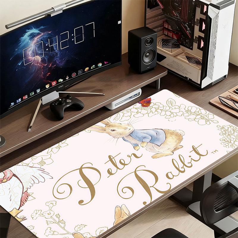 Peter Rabbit Art Mouse Pad, Large Gaming Desk Mat, Non-slip XXL Mousepad for Laptop & Tablet, Mini PC Playmat with Stitched Edges
