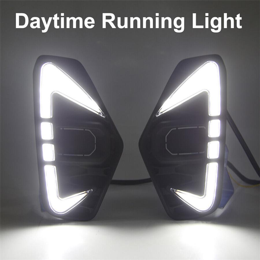 2x LED DRL Daytime Running Light Fog Turn Signal Lamps For Nissan Navara 2020-22