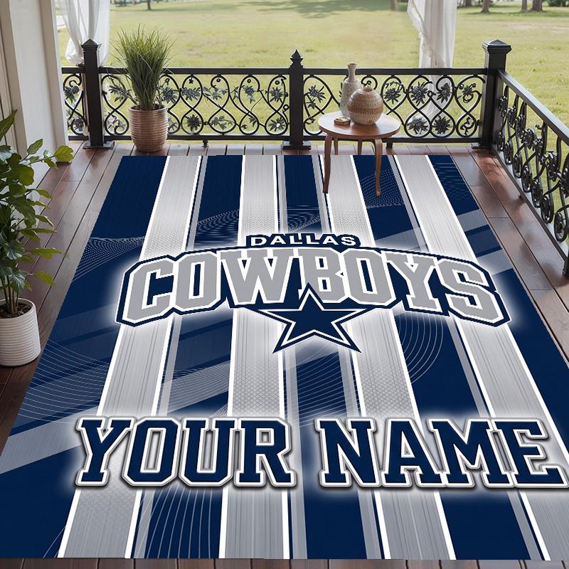 Custom Text Printed Rug Dallas Cowboys Non Slip Floor Carpet For Home Room Decor