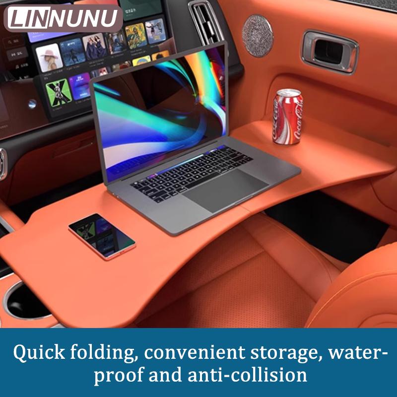 Linnunu Подходит для Lixiang L6 L7 L8 L9 Автомобильные Аксессуары для Декора Многофункциональный Маленький Столик Обеденный Стол Компьютер Складной Кожа Кожа