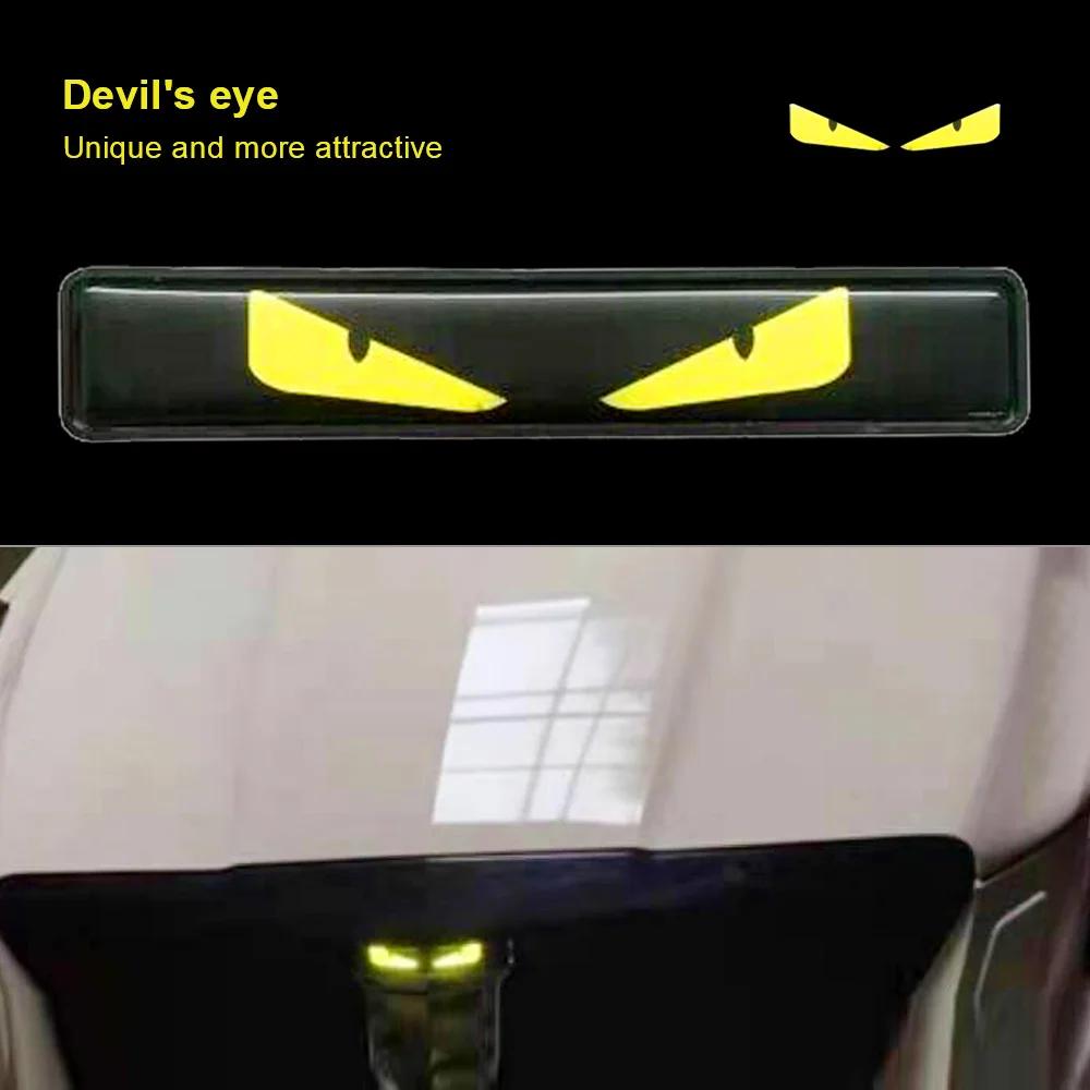 1 шт. Автомобильный светодиодный демонический глаз для передней решетки автомобиля, значка на багажник, с подсветкой, наклейка, эмблема, автофара, украшение своими руками