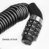 Универсальный мотоциклетный замок для шлема - Портативный кодовый трос против кражи для электромобилей, горных и шоссейных велосипедов (1PC)~
