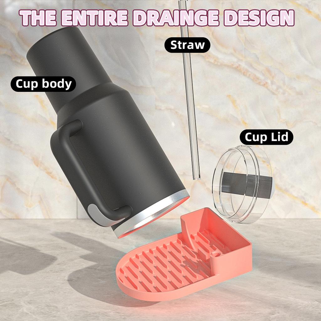 Silicone Water Bottle & Tumbler Drain Rack - Fits 40oz/30oz Cups, Perfect for Sports & Outdoor Activities