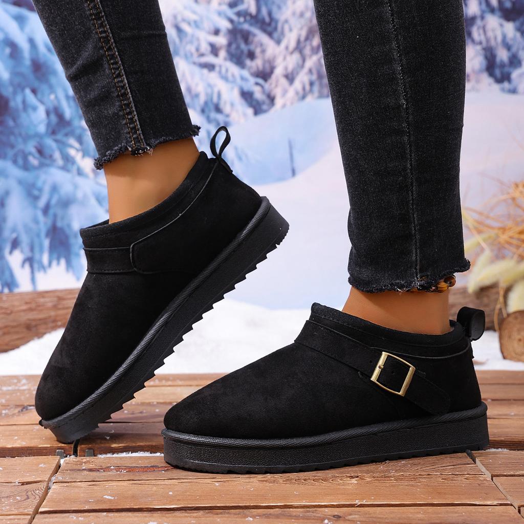 Европейские и американские женские короткие зимние сапоги большого размера, женские зимние новые сапоги на плоской подошве из бархата и хлопка с термоподкладкой