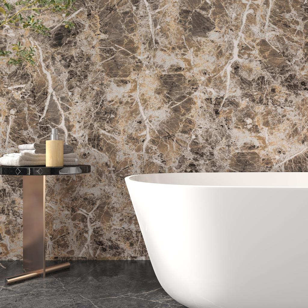 JSEVEM Мраморные обои Снимаемые Мраморно-коричневые Режущиеся Кухня Гостиная Мебель Ремонт 40x500см Наклейка, Обои, Лист, Водонепроницаемые,