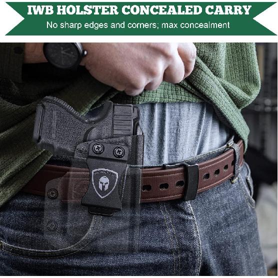 WARRIORLAN Compatible with Glock 26 w/TLR-6 Holster, IWB Kydex Holster Fit Glock 26/27/28/33 w/TLR6 Laser Light, Inside Waistband Concealed Carry