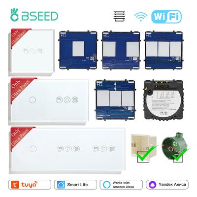 BSEED Wifi Переключатель для рулонных штор Сенсорный переключатель для жалюзи Умные выключатели света Функциональные части Стеклянная панель DIY Свободная комбинация