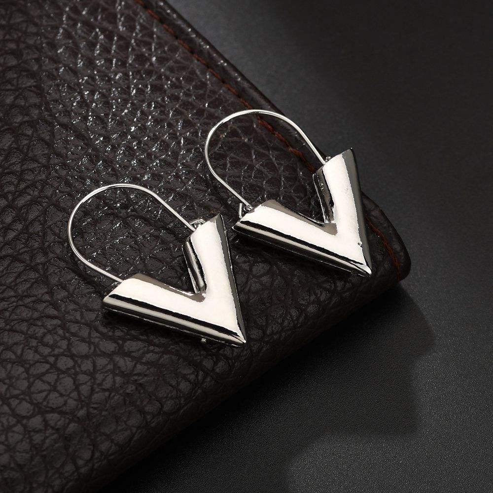 Metal Texture Gift For Women Gold Silver Color Jewelry Dangle Earring Hoop Earrings Drop Earrings