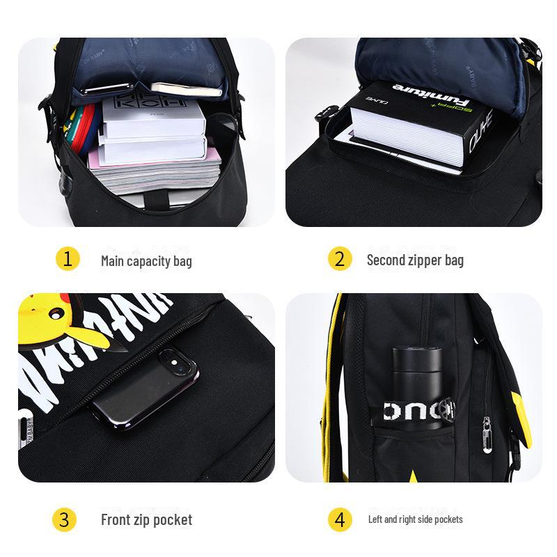 Cartoon Anime Schoolbags for Boys, Grades 1-3-6 - Lightweight, Casual Children's Backpack