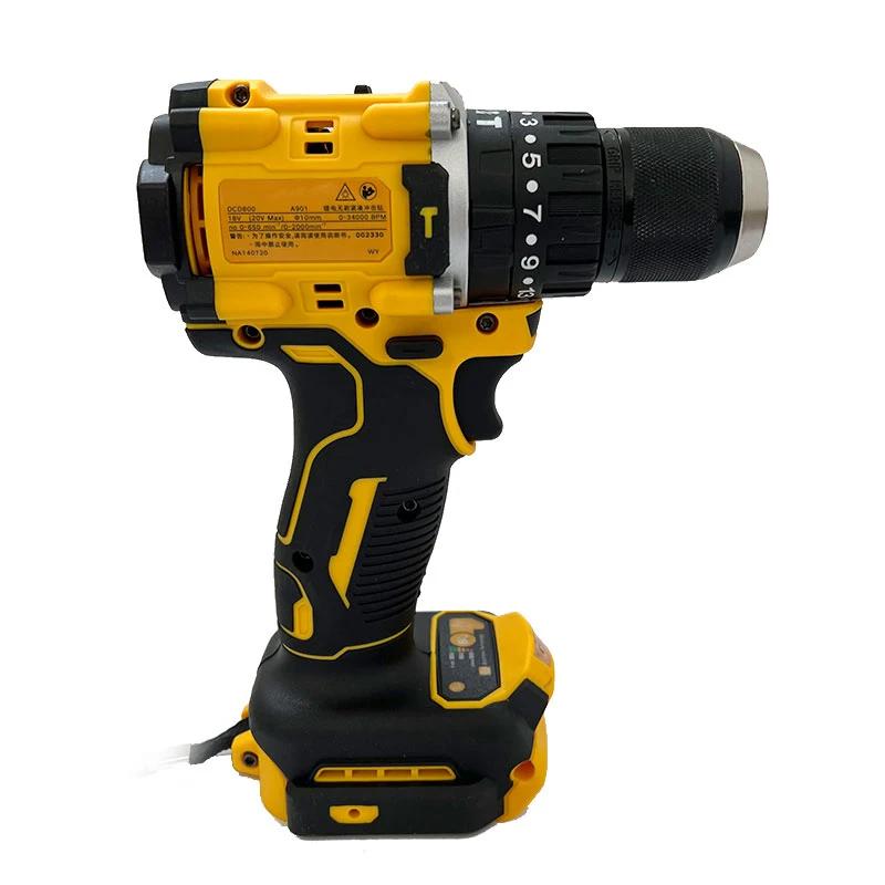 Подходит для Dewalt DCD800 2000 об/мин Аккумуляторная ударная дрель 1/2 дюйма Бесщеточная электрическая отвертка Литиевый электроинструмент для аккумулятора 20 В