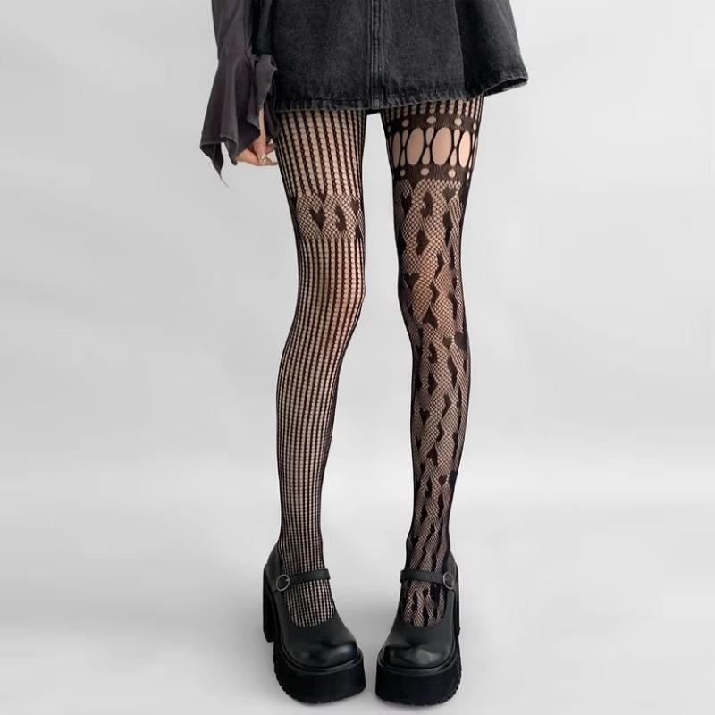 Колготки женские сердечки ажурные кружевные сетчатые чулки женские колготки нижнее белье сексуальные тонкие чулки Y2k колготки