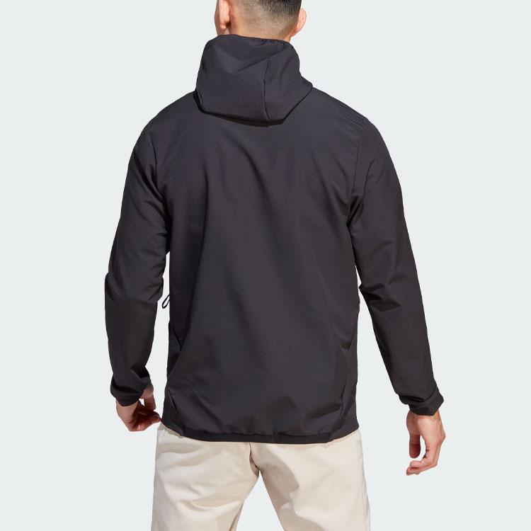 Adidas Многослойная куртка Soft Shell с твердым логотипом, спортивная куртка Softshell с капюшоном, мужские куртки черного цвета HZ4425