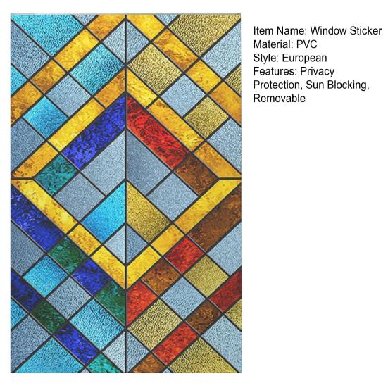 Пленка для конфиденциальности витражного окна Винтажный дом Церковь Декоративная Матовая Статическая адгезия Многоразовая УФ-защита Блокировка солнца Наклейка на стекло Покрытие