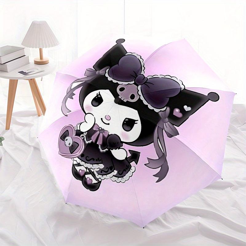 Cute Character,Gothic Lolita Automatic opening and closing folding umbrella with 8 rib frame and compact travel design,perfect for all occ