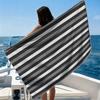Grey Vertical Bands Beach Towel Ultra-fine Fiber Quick Drying Absorbent Beach Swimming Vacationvacation Essentials Gifts