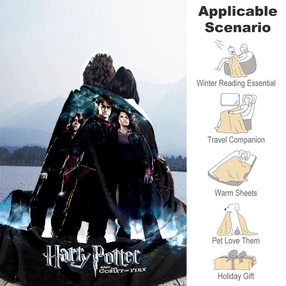 1 шт. Гарри Поттер Кубок Огня Наружное Фланелевое Пледное Одеяло Всесезонное Мягкое Тепло, Декор для Дома 1031223