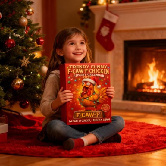 F-Caw-F Куриные адвент-календари 2025 24 дня Куриные украшения Рождественский календарь обратного отсчета Новинка Набор фигурок цыплят и животных