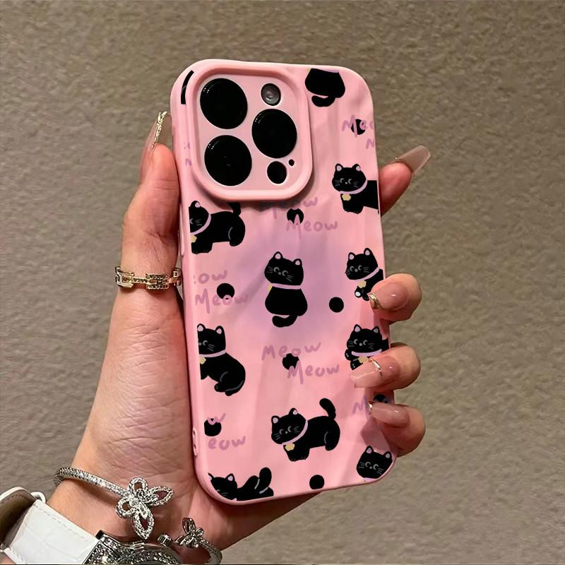 Поверхность морщин и неровностей чехол для мобильного телефона милый кот напечатан защитный матовый чехол TPU мягкий силиконовый чехол