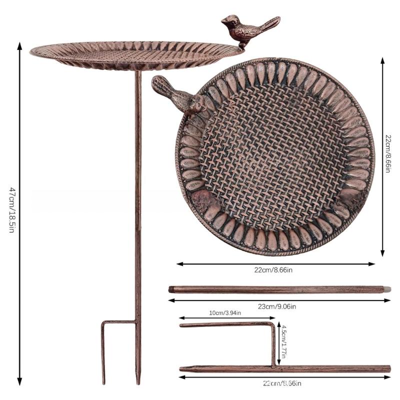 Кормушка для птиц из кованого железа, антикварный садовый колышек, уличная декоративная поилка для птиц, решение для кормления диких птиц