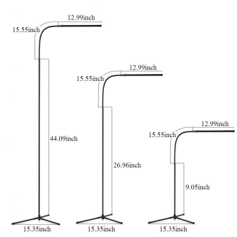 Регулируемый светодиодный торшер, вращающийся свет, диммируемый 1000 лм, белый+теплый белый, напольный для чтения, USB+клипса+вилка, линия 1,8 м, для дома, офиса, стола