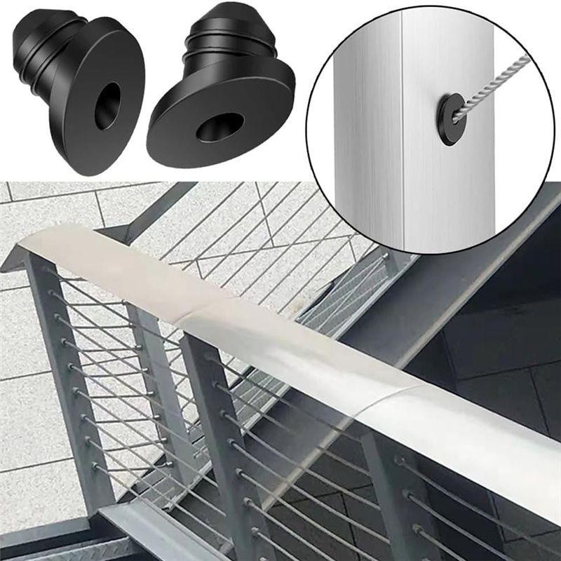 ABJI-50Pcs Cable Railing Rubber Grommets, 45 Degree Angle Bevel Protectors For 1/16 Inch 5/32 Inch 3/16 Inch Cable Railing