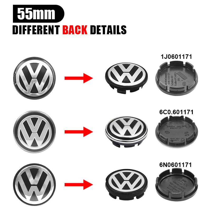 4pcs 55/65mm For VW GTI Golf6 Golf7 Golf 7.5 MK7 2018 2019 2020 Car Front Bonnet Grille Rear Trunk Emblem Logo Replacement Badge zh1