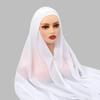Bulit-In Magnets Muslim Long Headscarf 2in1 Islamic Head Wrap Female Musulman Bandana  Outdoor