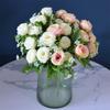 30CM Silk Rose Bouquet 7 Heads Fake Rose Flower Realistic Artificial Flowers  Wedding Home Decor