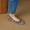 Krazing Pot Suede Butterfly-knot Round Toe Flats Осенние балетки Леопардовые туфли Мэри Джейн Летние туфли Женские осенние балетки больших размеров