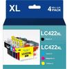 Compatible Ink Cartridge - MADEMOISELLE TISS - LC422 LC422XL - Pack of 4 - High Yield - Multi-color
