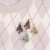 XMAS Small Gift Decor Accessories Crystal Woman Christmas Tree Brooches Jewelry Lapel  Pins