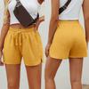 Женская мода, повседневные однотонные спортивные свободные прямые короткие брюки