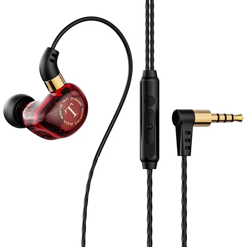 Динамические проводные наушники HIFI Heavy Bass Music Headset Earbuds 3.5MM In Ear с микрофоном Race Sport Gaming Headphones Noise Cancelling