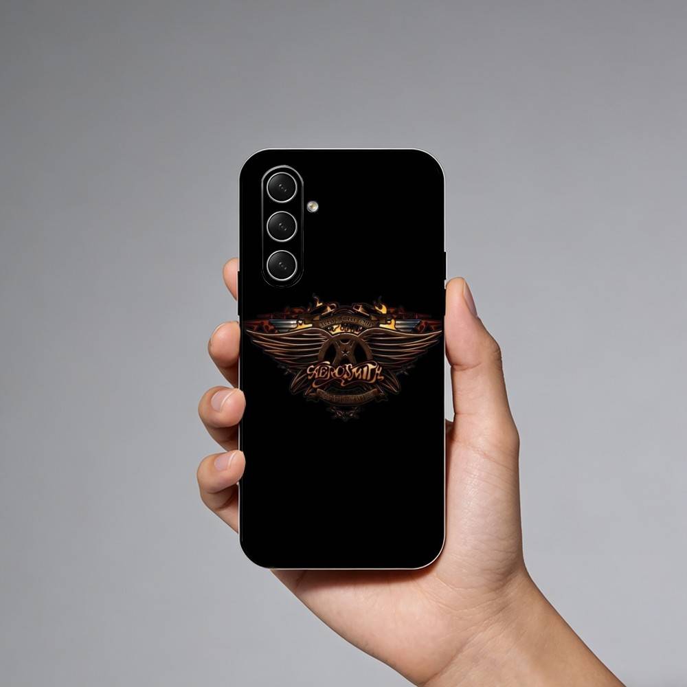 Чехол для телефона Aerosmith (Группа A) для Samsung Galaxy A73, A72, A71, A70, A52, A51 и других. Мягкий черный чехол