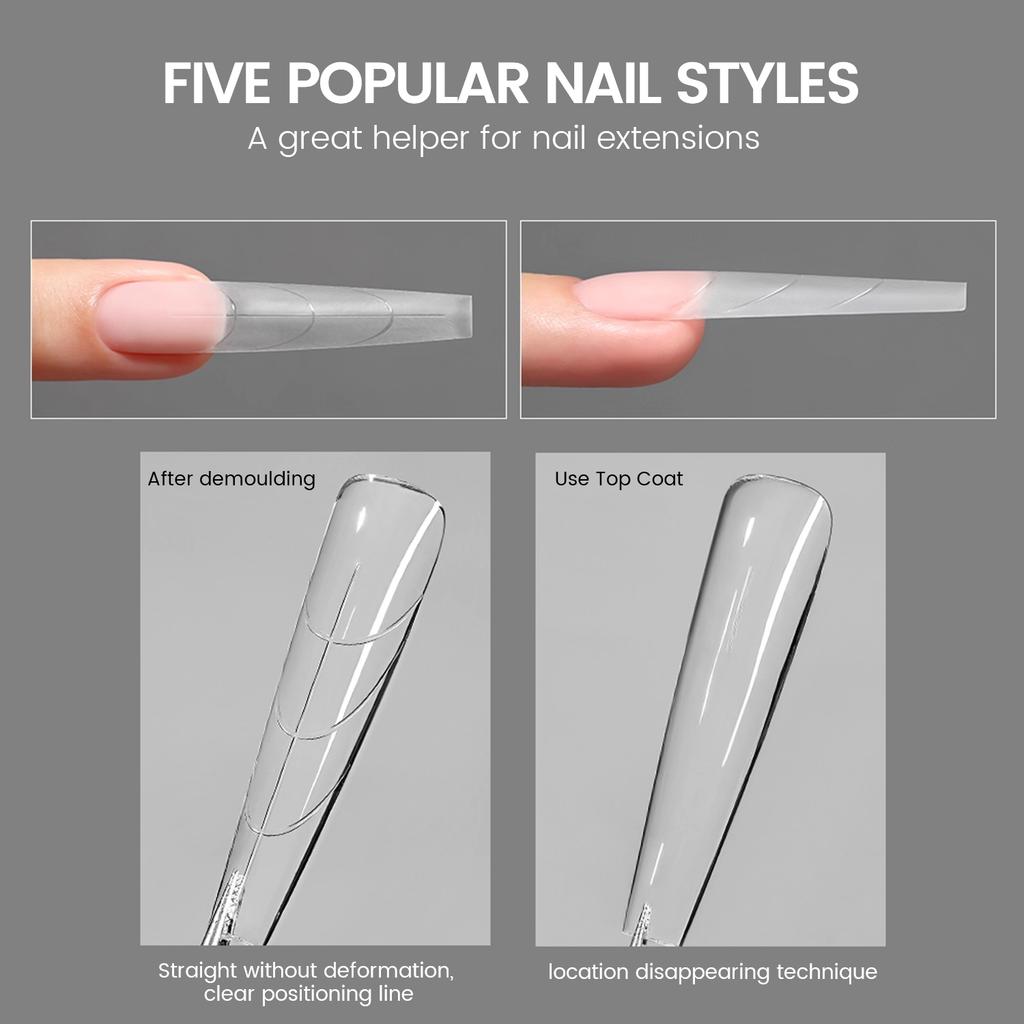 Сэндвич Двойные Формы для Ногтей 240шт 15 размеров НОВИНКА 2025 Наращивание-Двойные Формы Формы для Ногтей Гроб Миндаль Верхняя Форма Нижняя Форма 3D Эллипс