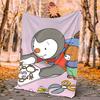 T'Choupi Flannel Blanket Soft Warm All-Season Throw, Design for Camping, Car Travel, Hiking Sofa, Bed, Office Perfect Gift for Parties