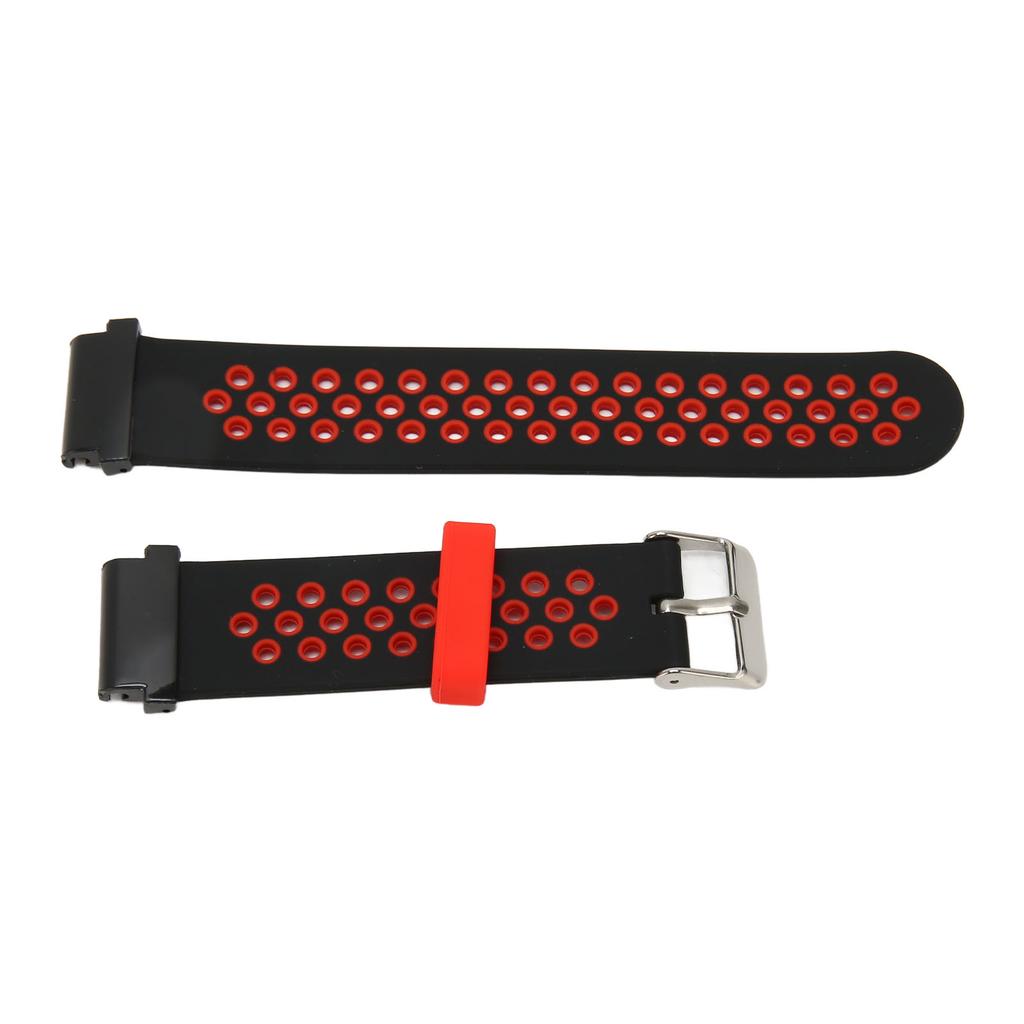 20mm Silicone Watchband Breathable Water Resistant Comfortable Wrist Strap for Garmin Fenix 7S 6S 5S Black Red