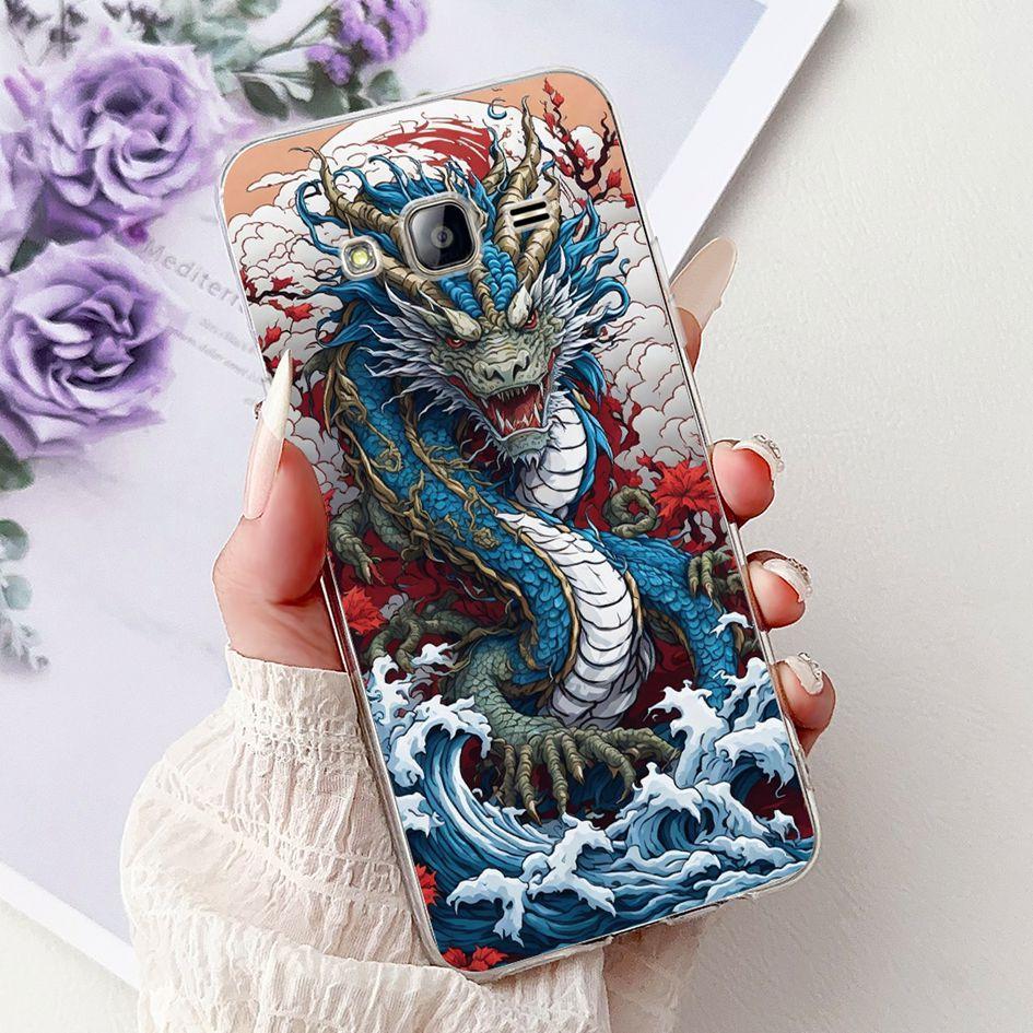For Samsung Galaxy J5 Case J500F J500H J500G Cover Luxury Dragon Lion Soft Silicone Phone Cases For Samsung J3 J5 J7 2016 Bumper