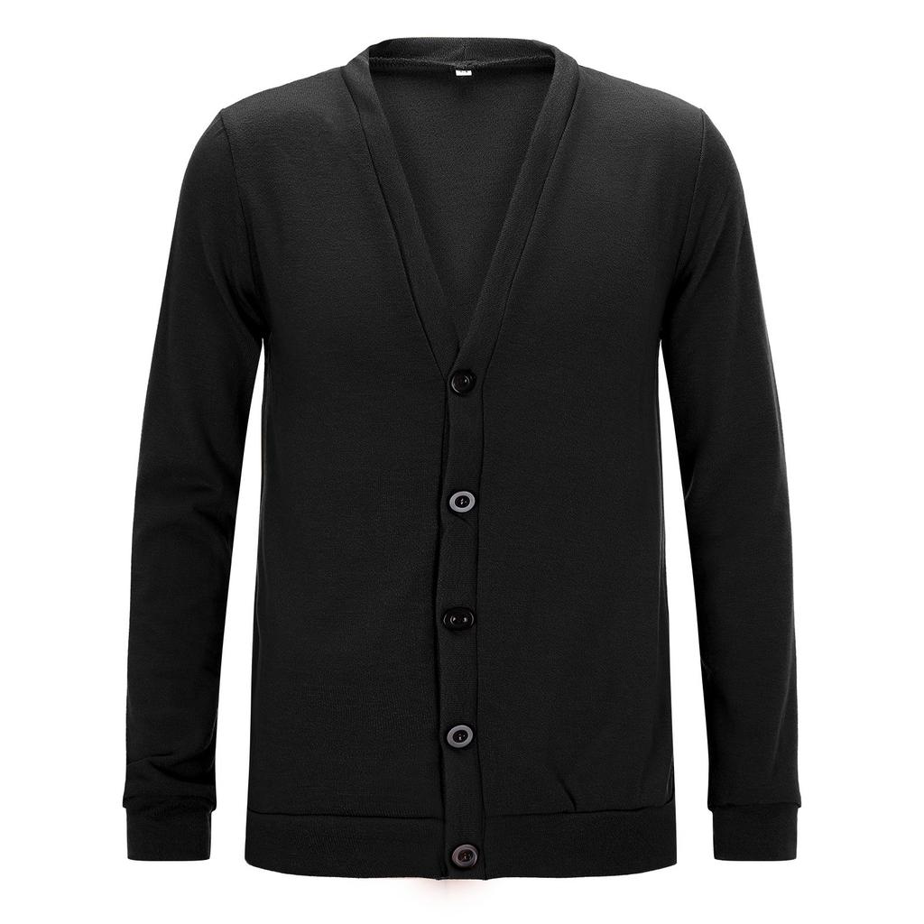 FiveFive Men's Fashion Cardigan Jacket Solid Color Button Casual Loose Knit Cardigan Solid Color Button Cardigan