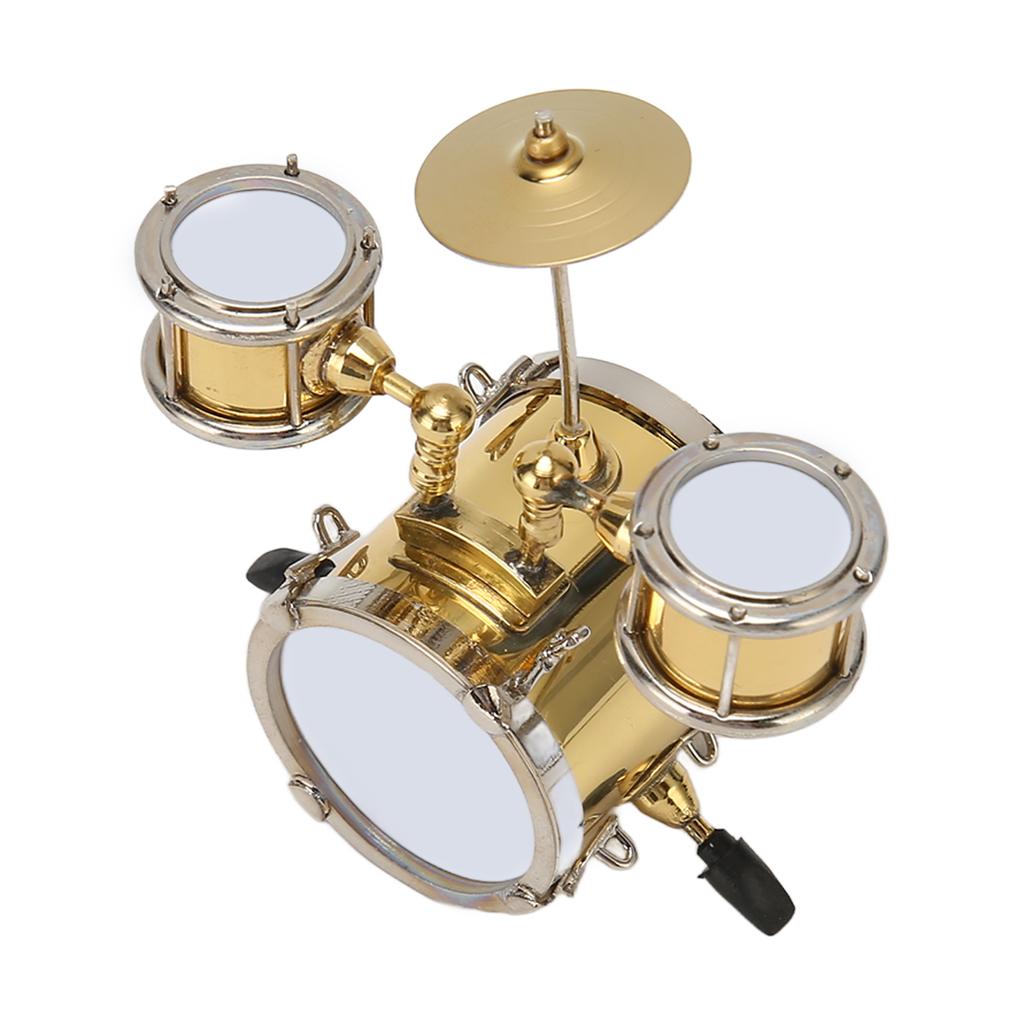 Miniature Drum Set Replica Musical Instrument Model Mini Drum Set Dollhouse Ornament Drummer Gift
