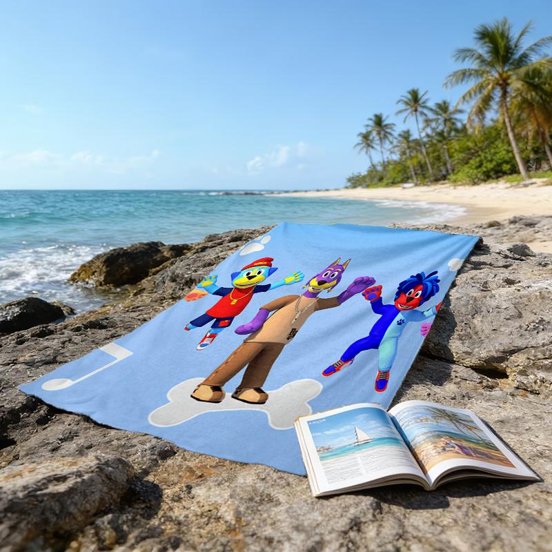 Ultra-Soft Beach Towel with Doggyland Theme,Ideal for Pool - Camping, Diving - Perfect Travel Essential, Vibrant Beach Towel.