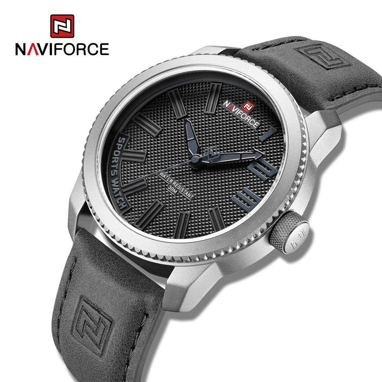 Naviforce NF9202 Креативные подарочные кожаные мужские часы Кварцевые модные спортивные наручные часы