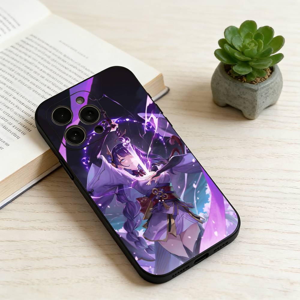 Семь Архонтов Genshin Impact Чехол для телефона для iPhone 17, 16, 15, 14, 13, 12, 11 Plus, Pro Max, Другие Мягкий Черный Чехол