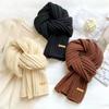 1PC Fashion Knitted Scarf Winter Warm Solid Color Neck Cover Thickening Windproof Vintage Scarf