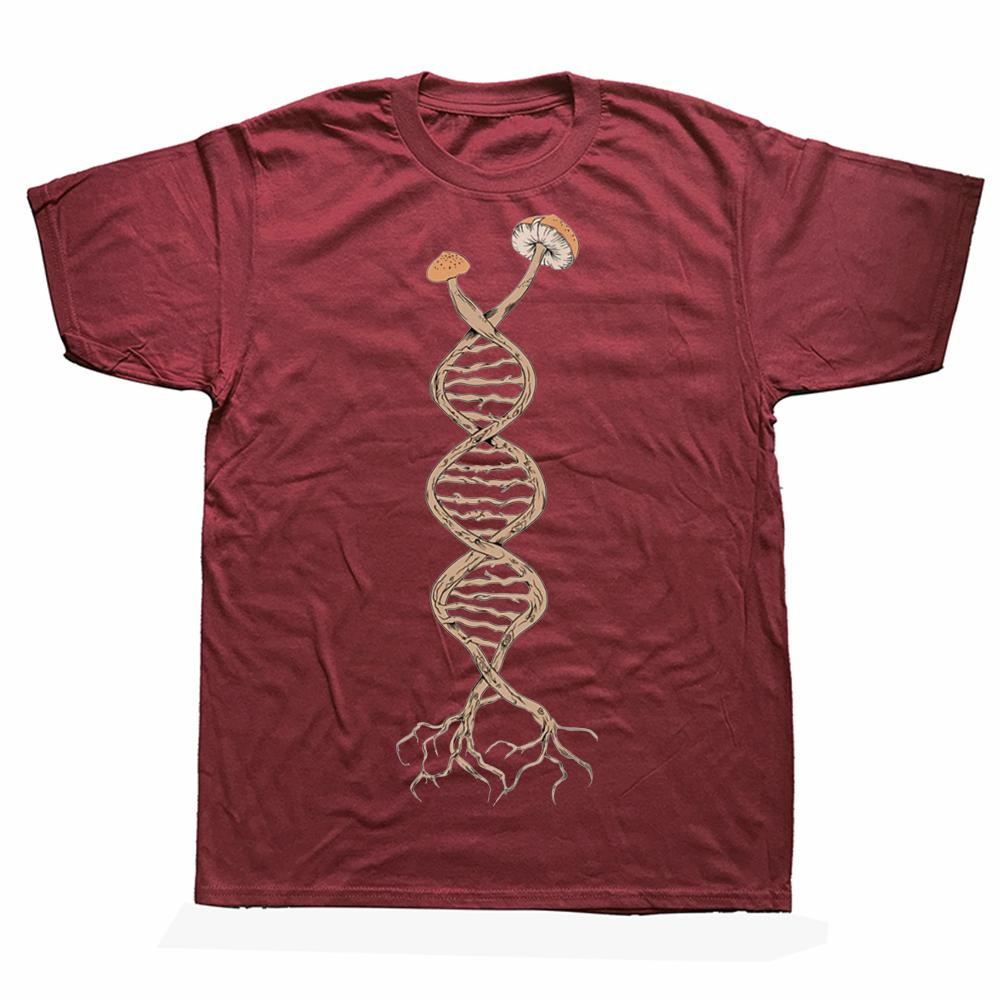 Футболки унисекс Pick Mushrooms Is In My DNA Mycology, хлопковая уличная одежда с графическим рисунком, футболка с короткими рукавами, подарки на день рождения, одежда унисекс